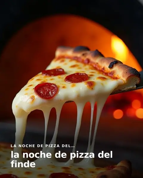Imagen de La Piedra: Pizza recién salida del horno con borde inflado y dorado