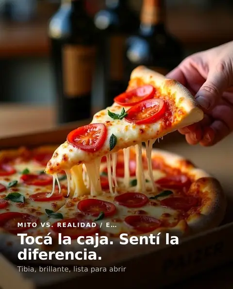 Carrusel de La Piedra: Mito desmentido: la pizza de delivery que llega fría vs. la realidad de La Piedra (3 de 4)